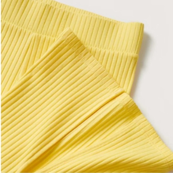 Mango MNG Front Slit Knit Pants Yellow NWT Small - Picture 8 of 13